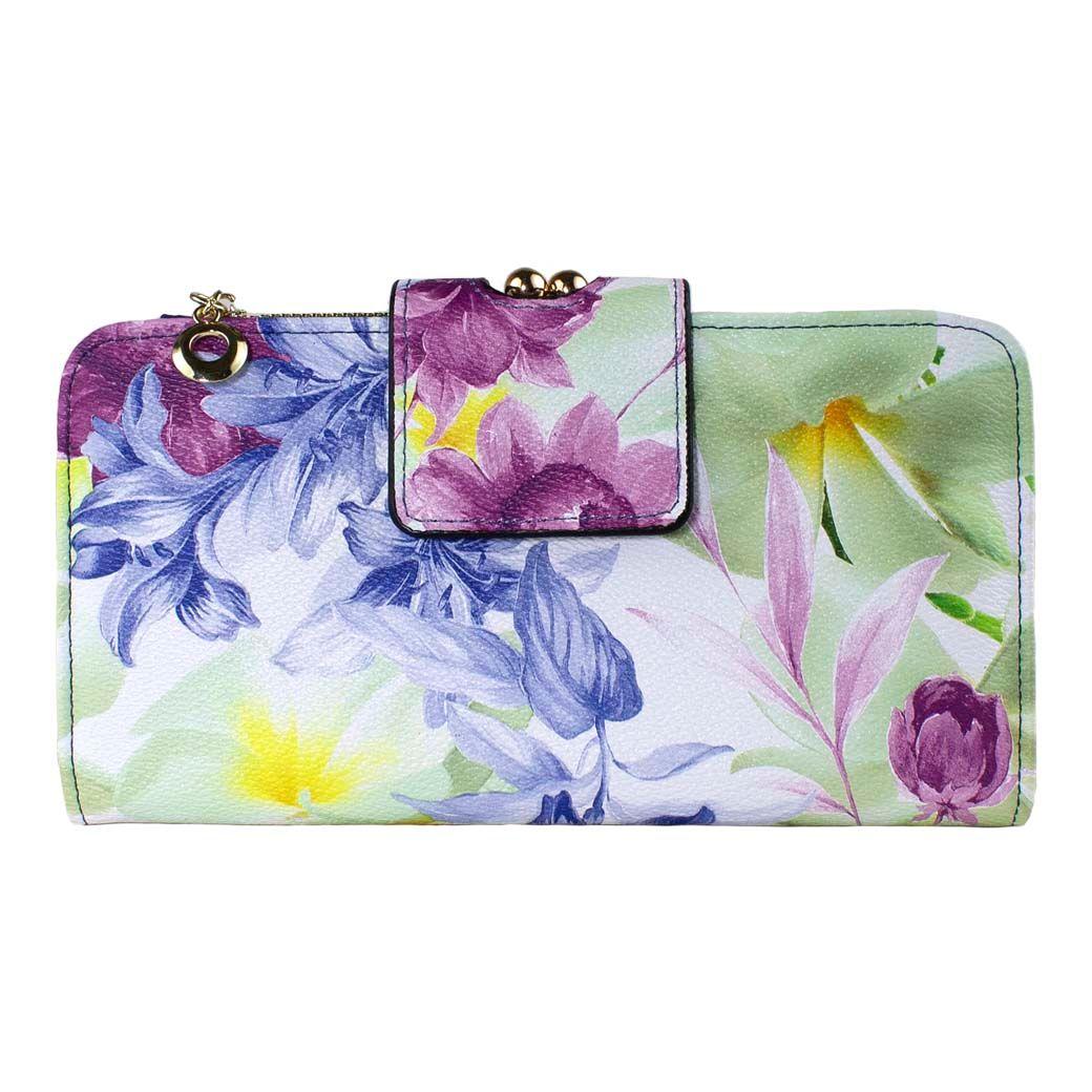 Billetera Grande Floreada Azul-0