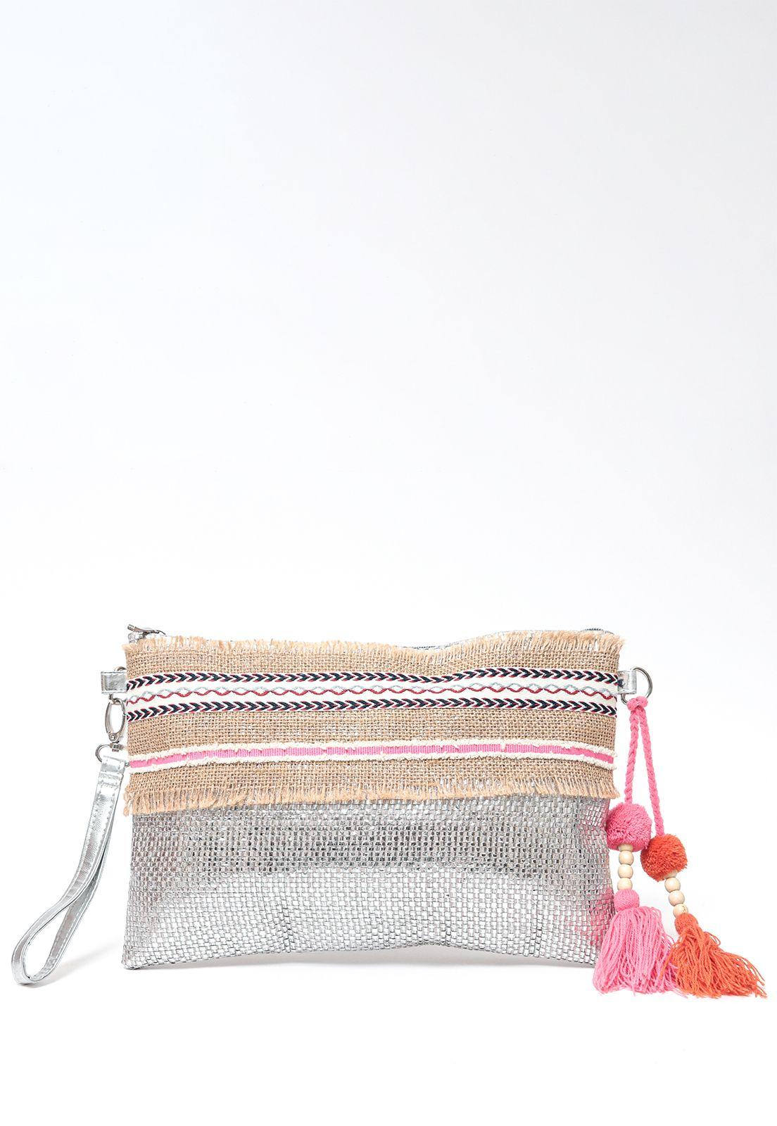 Bandolera Arpillera Plata-0