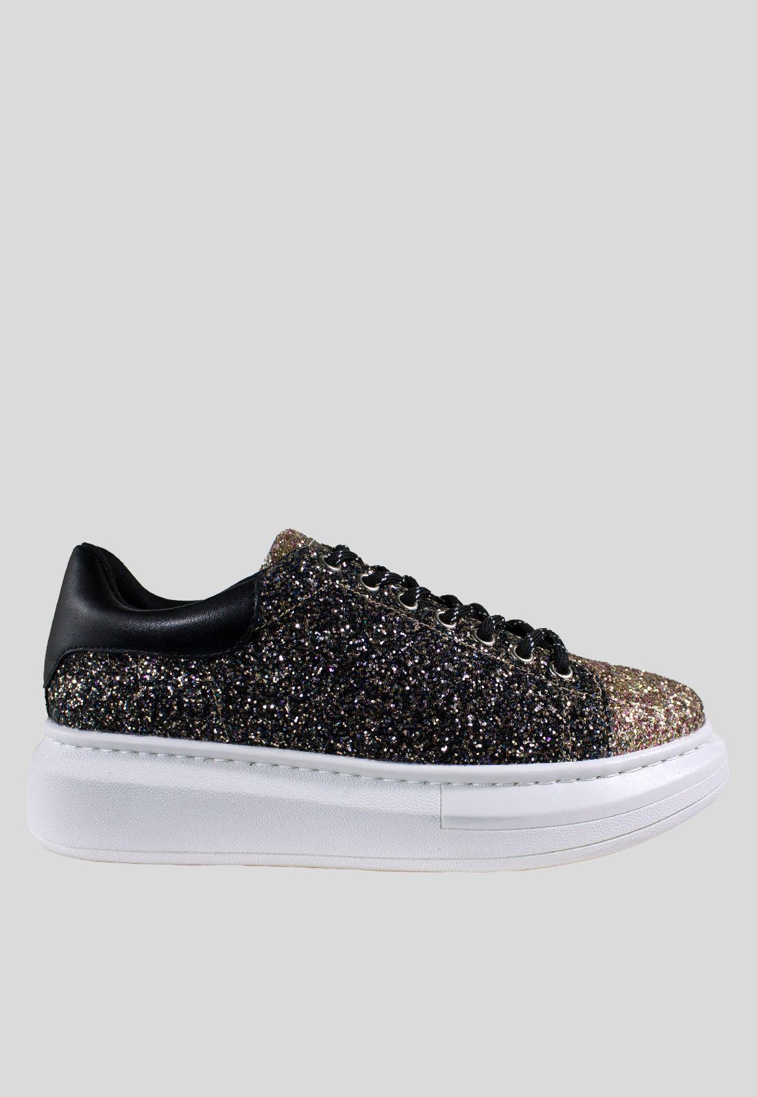 Zapatilla 2 Colores Puntos Negro-1