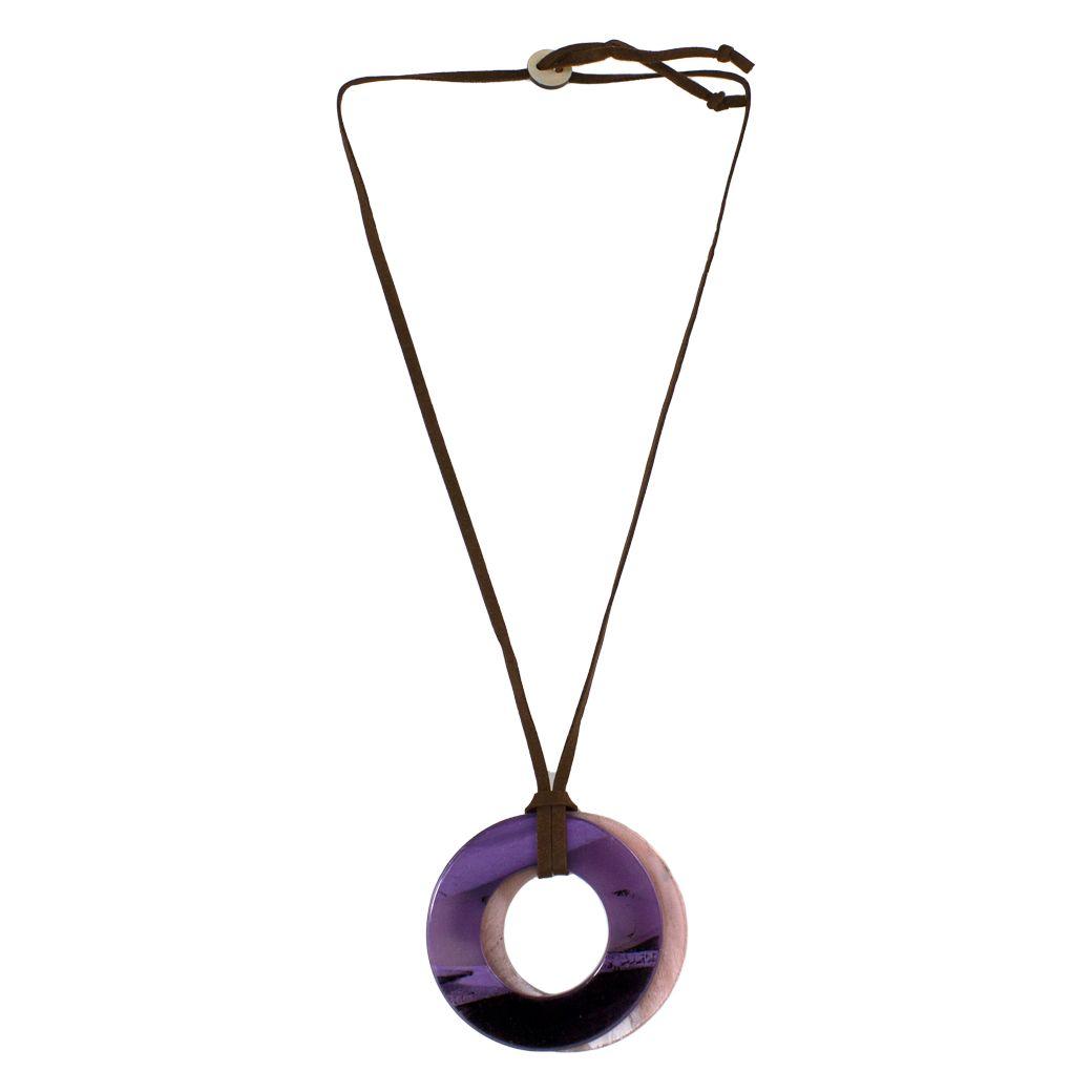 Collar Disco Acrilico Morado-0