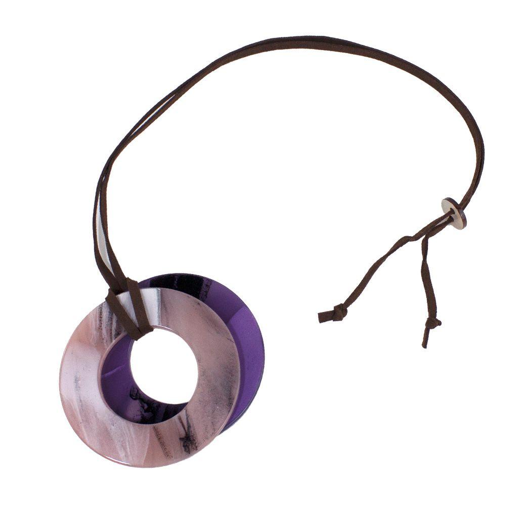 Collar Disco Acrilico Morado-1