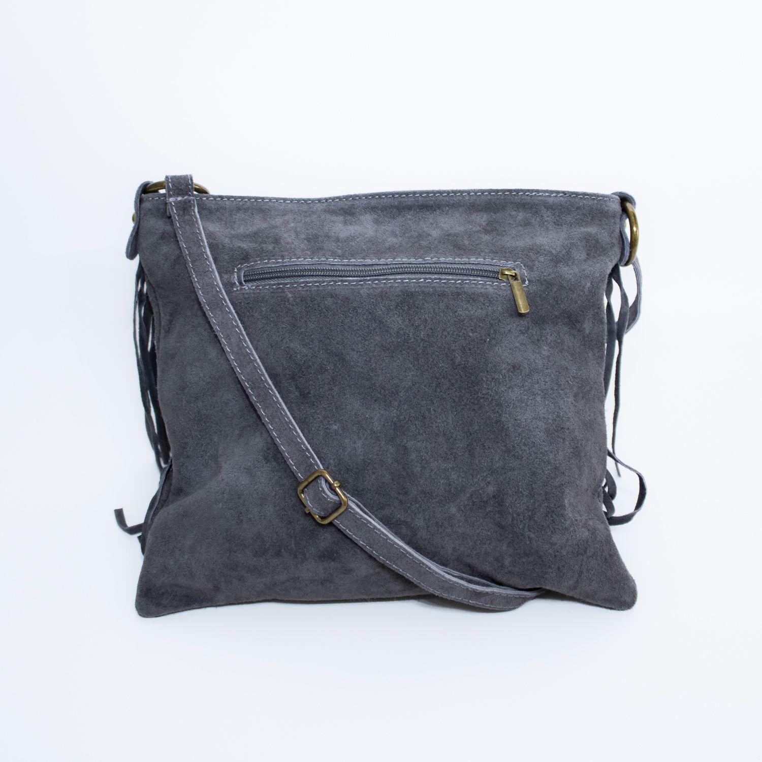 Cartera de reno con flecos frontales color Gris-2