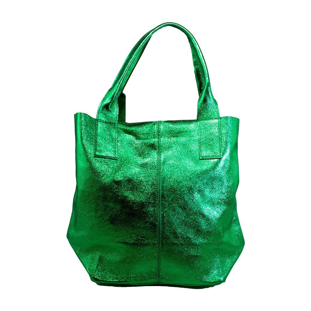 Cartera cuero saca brillo Verde-1