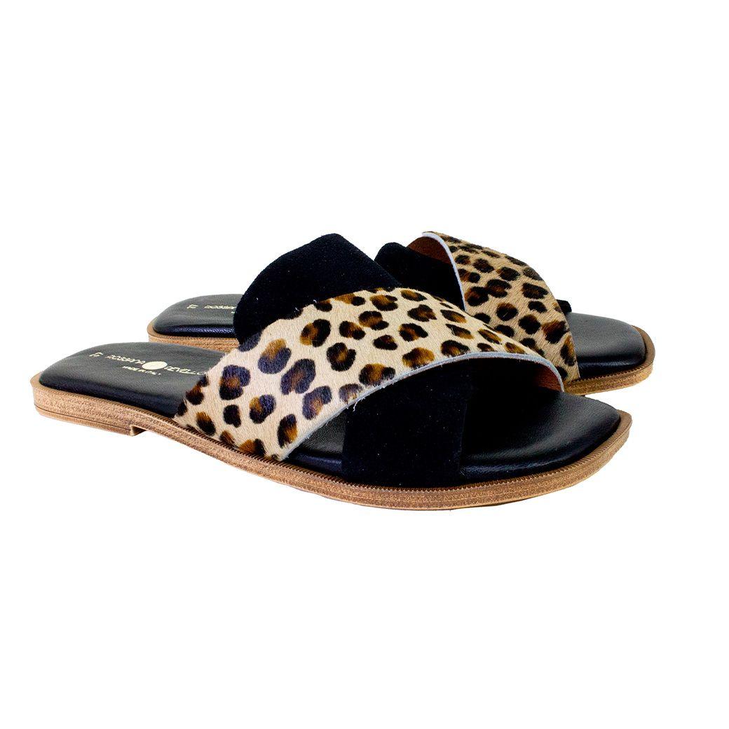 Sandalia plana bimaterial Leopardo-2