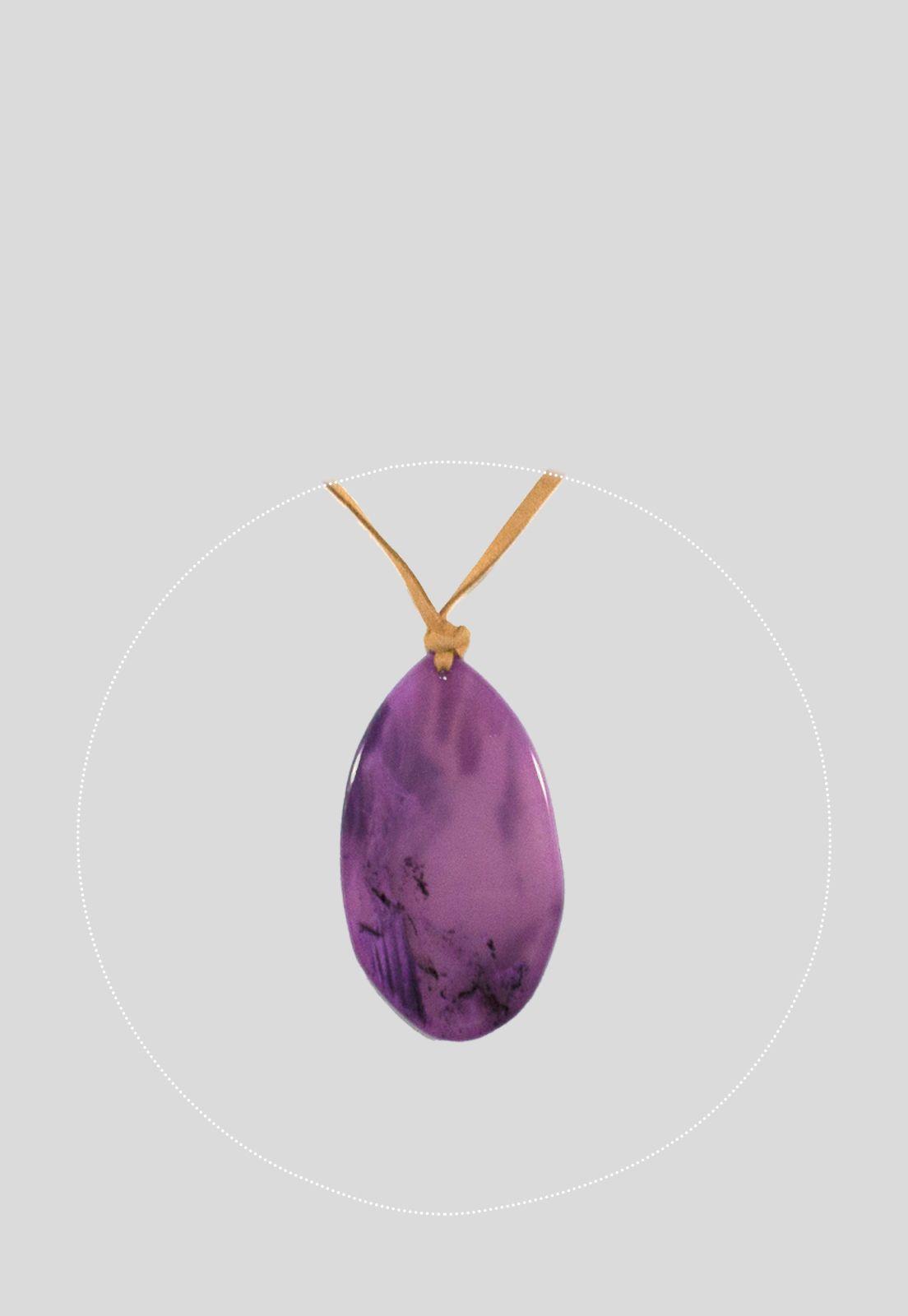 Collar Acrilico Gota Morado-2