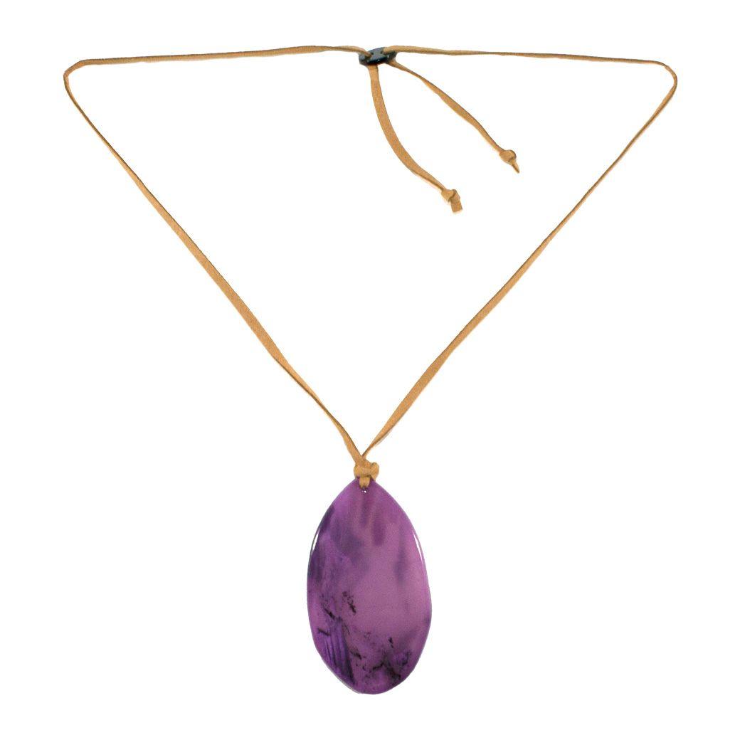 Collar Acrilico Gota Morado-0