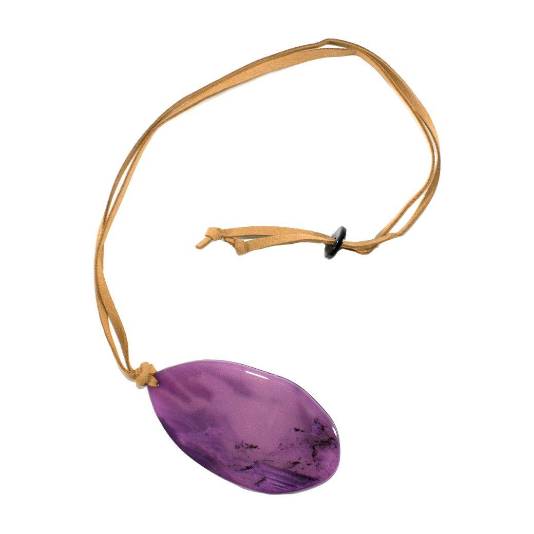 Collar Acrilico Gota Morado-1