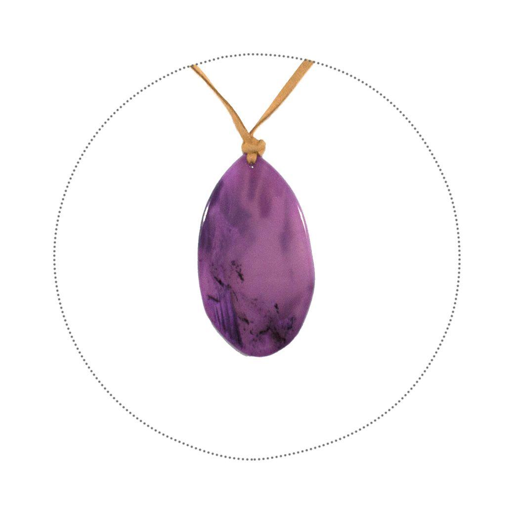 Collar Acrilico Gota Morado-2