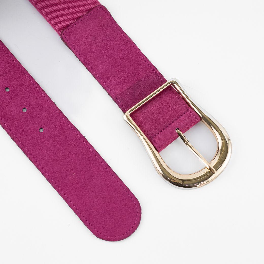 Cinturón Elastico Gamuza Hebilla Metal Mujer Fucsia Mailea-2