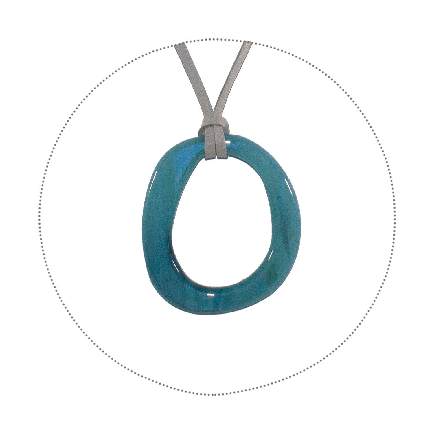Collar Acrilico Circulo Irregular Beige-4