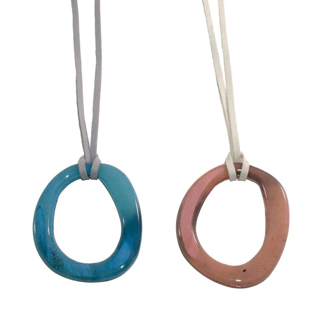 Collar Acrilico Circulo Irregular Beige-3