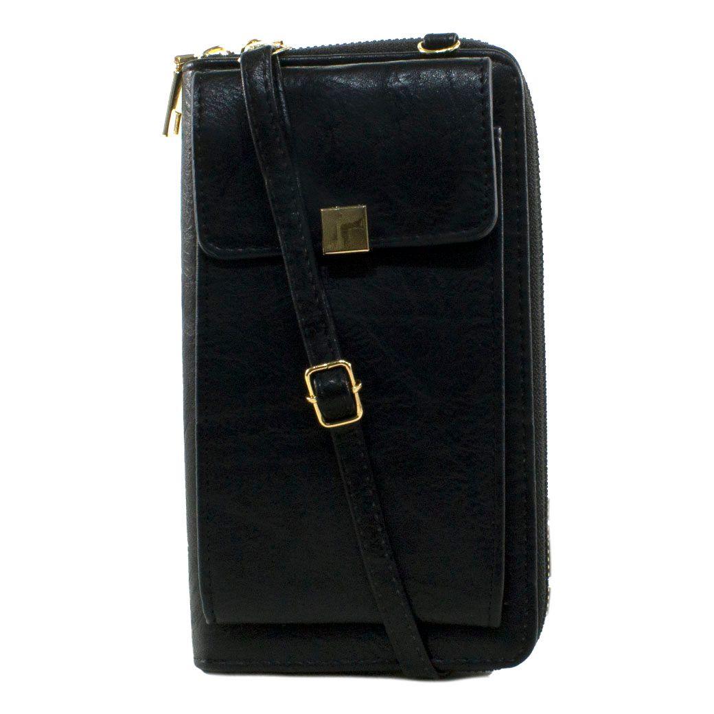 Portacelular liso c/ placa metal Negro-0