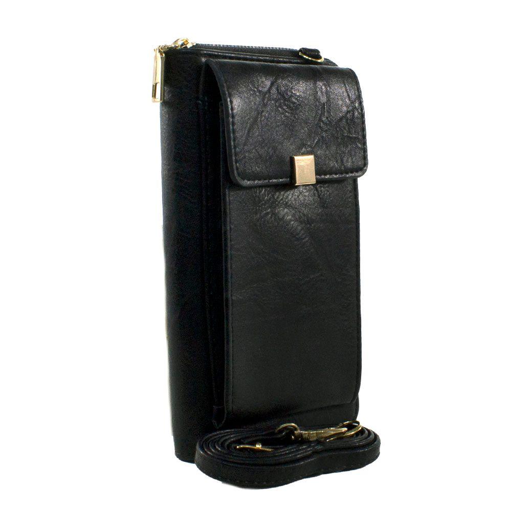 Portacelular liso c/ placa metal Negro-1