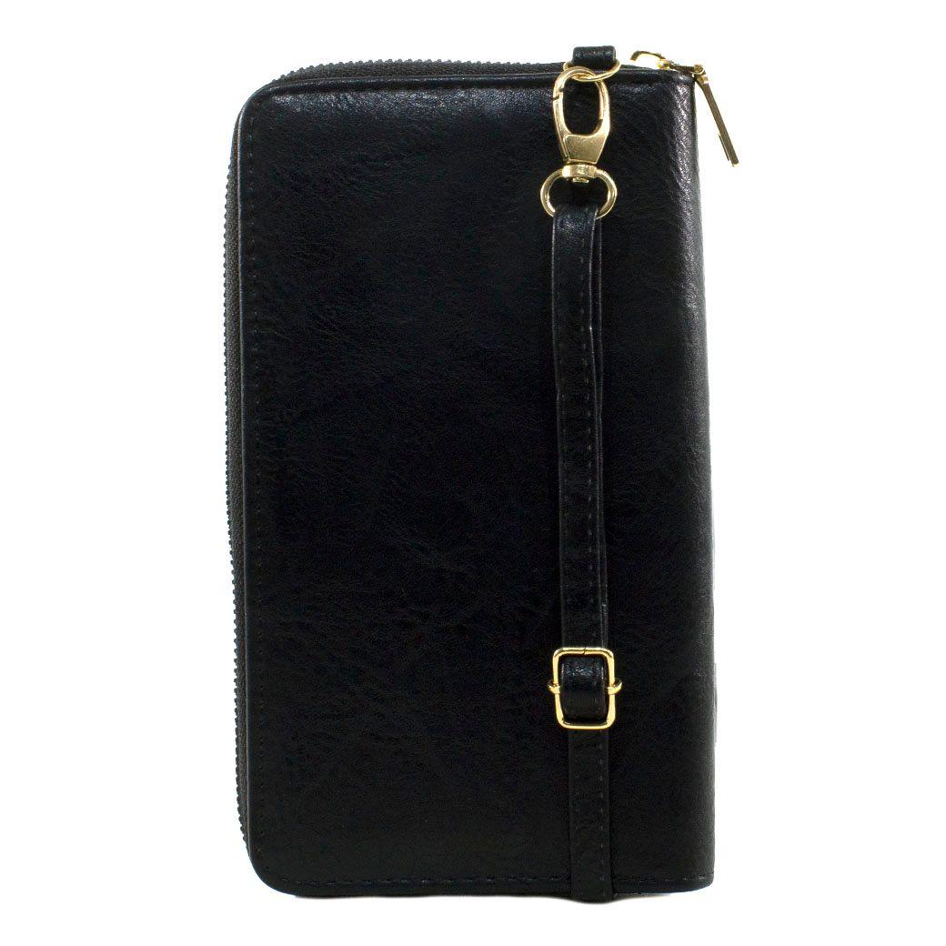 Portacelular liso c/ placa metal Negro-2