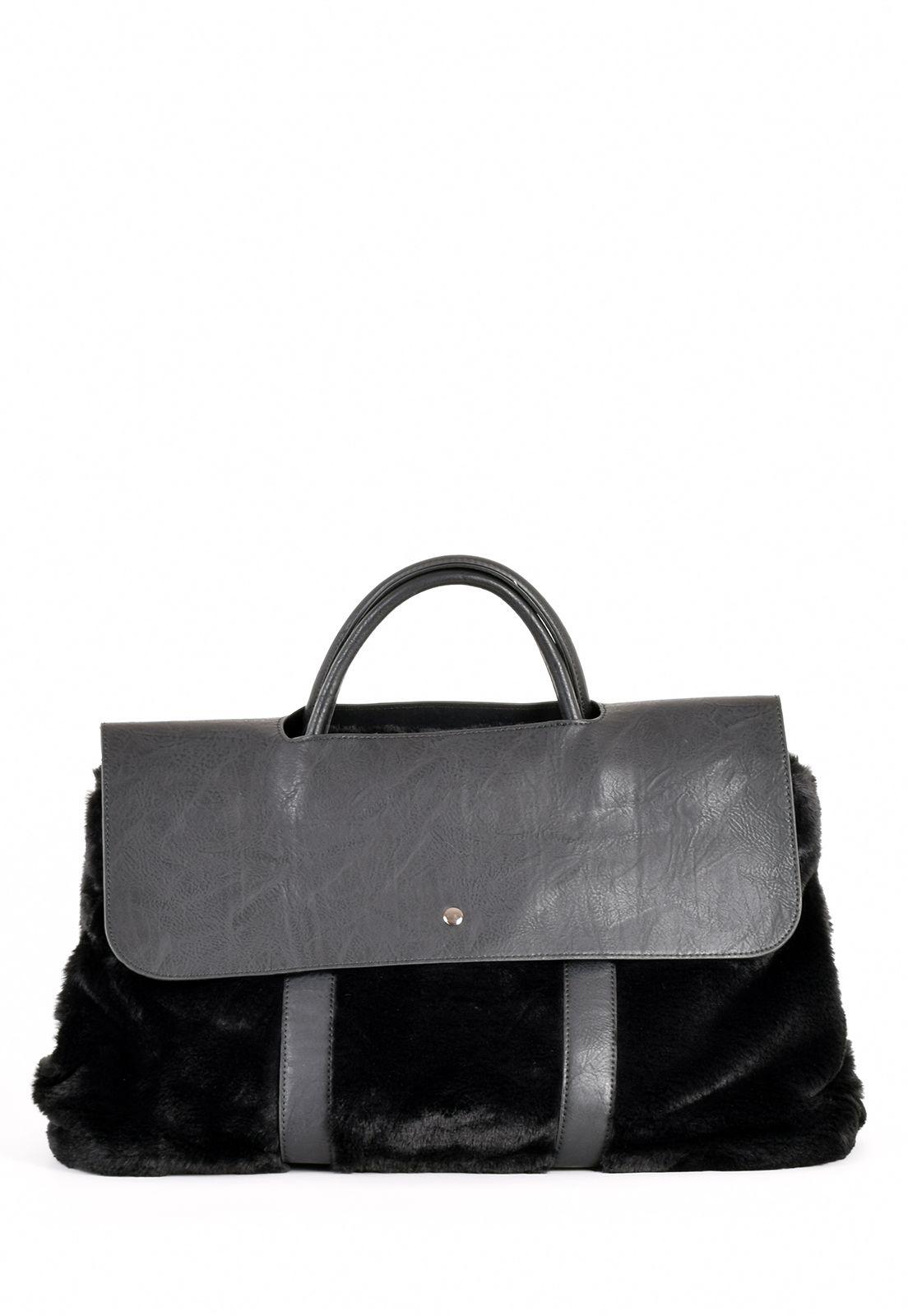 Cartera Pelo con Tapa Negro-0