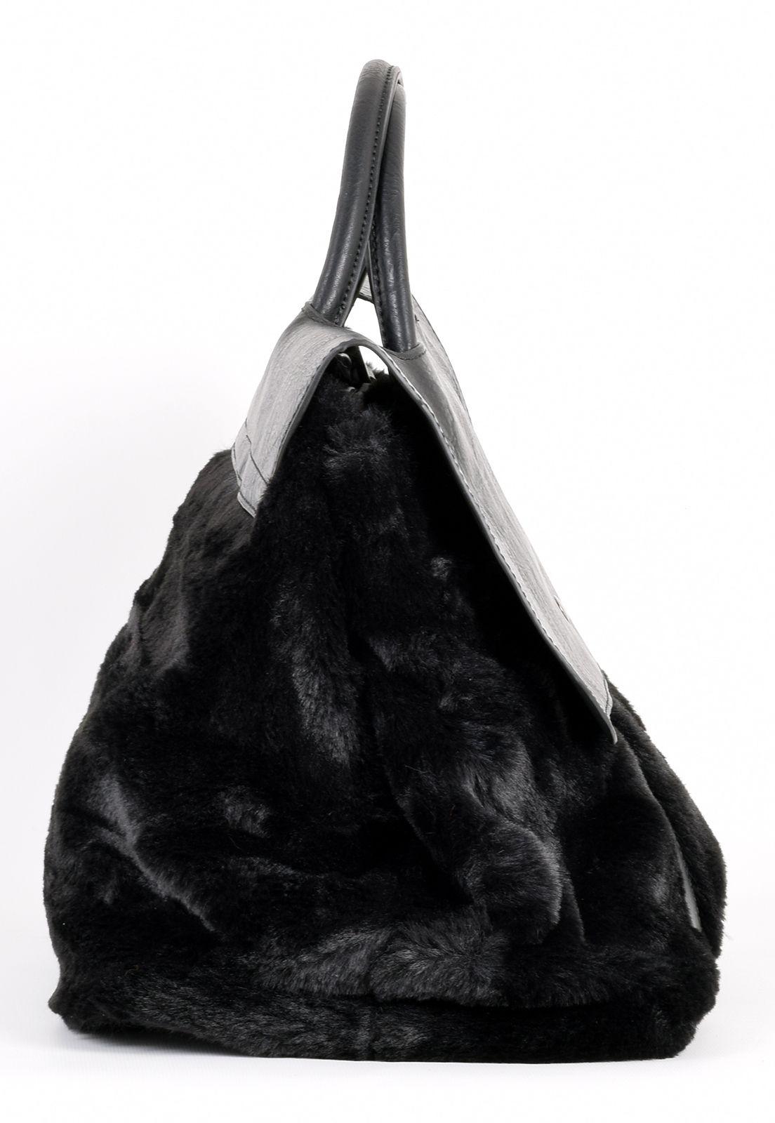 Cartera Pelo con Tapa Negro-1