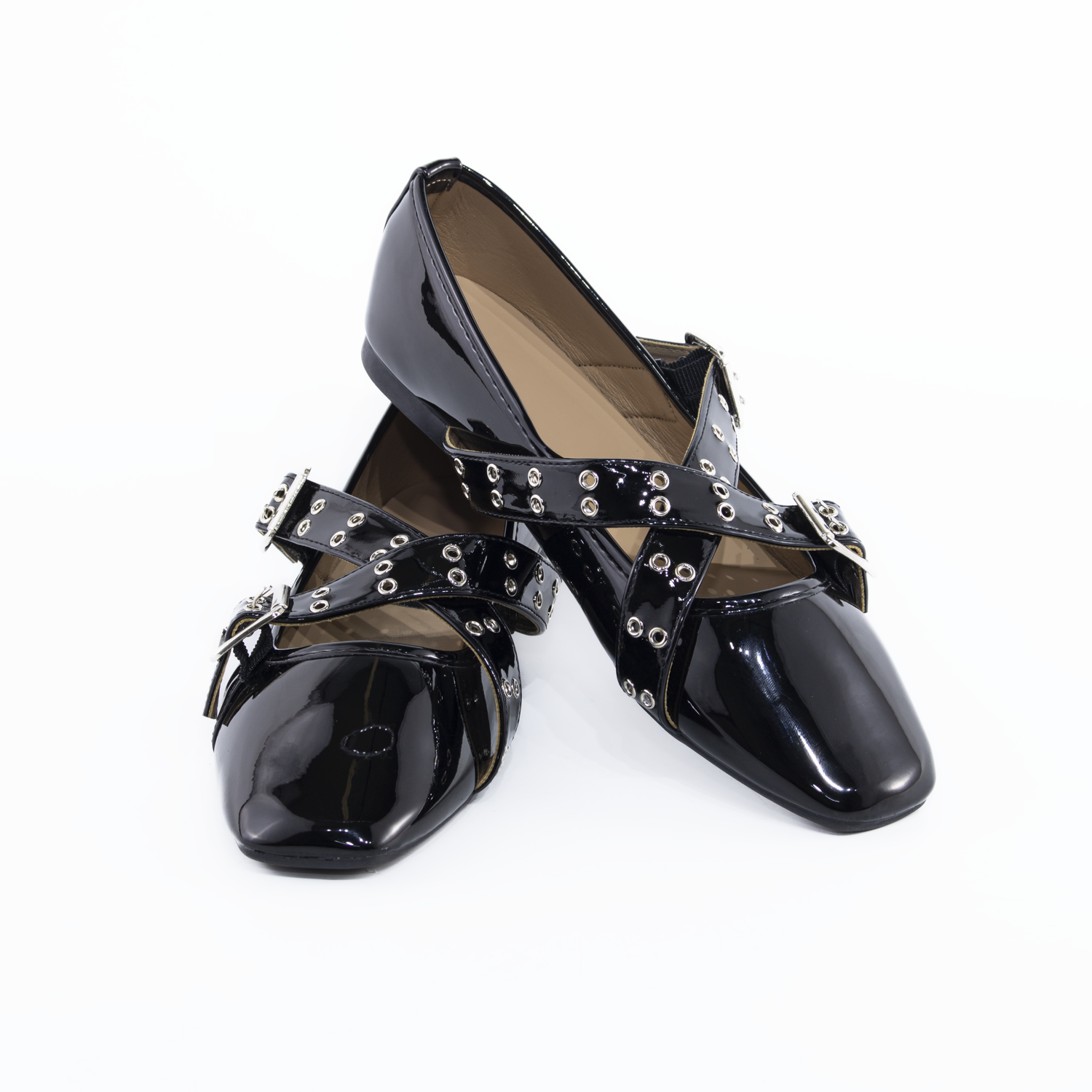 Zapato ballerina c/ajetillos Negro-3