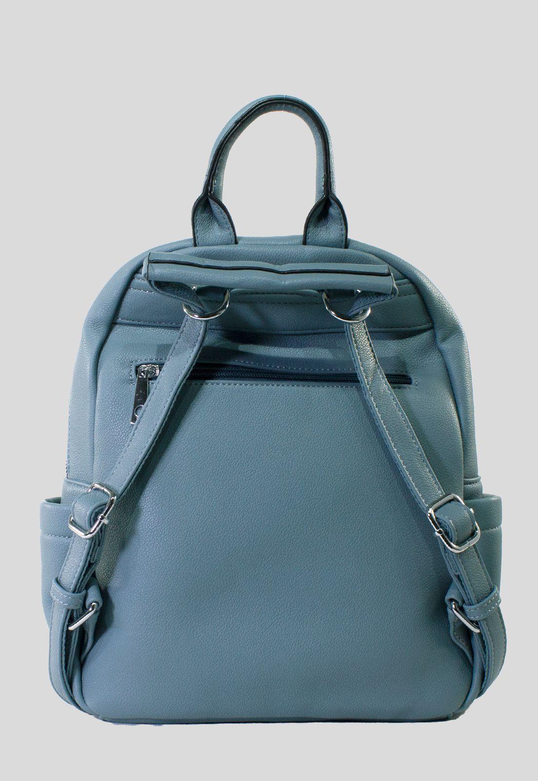 Mochila 2 Cierres Frontales Celeste-2
