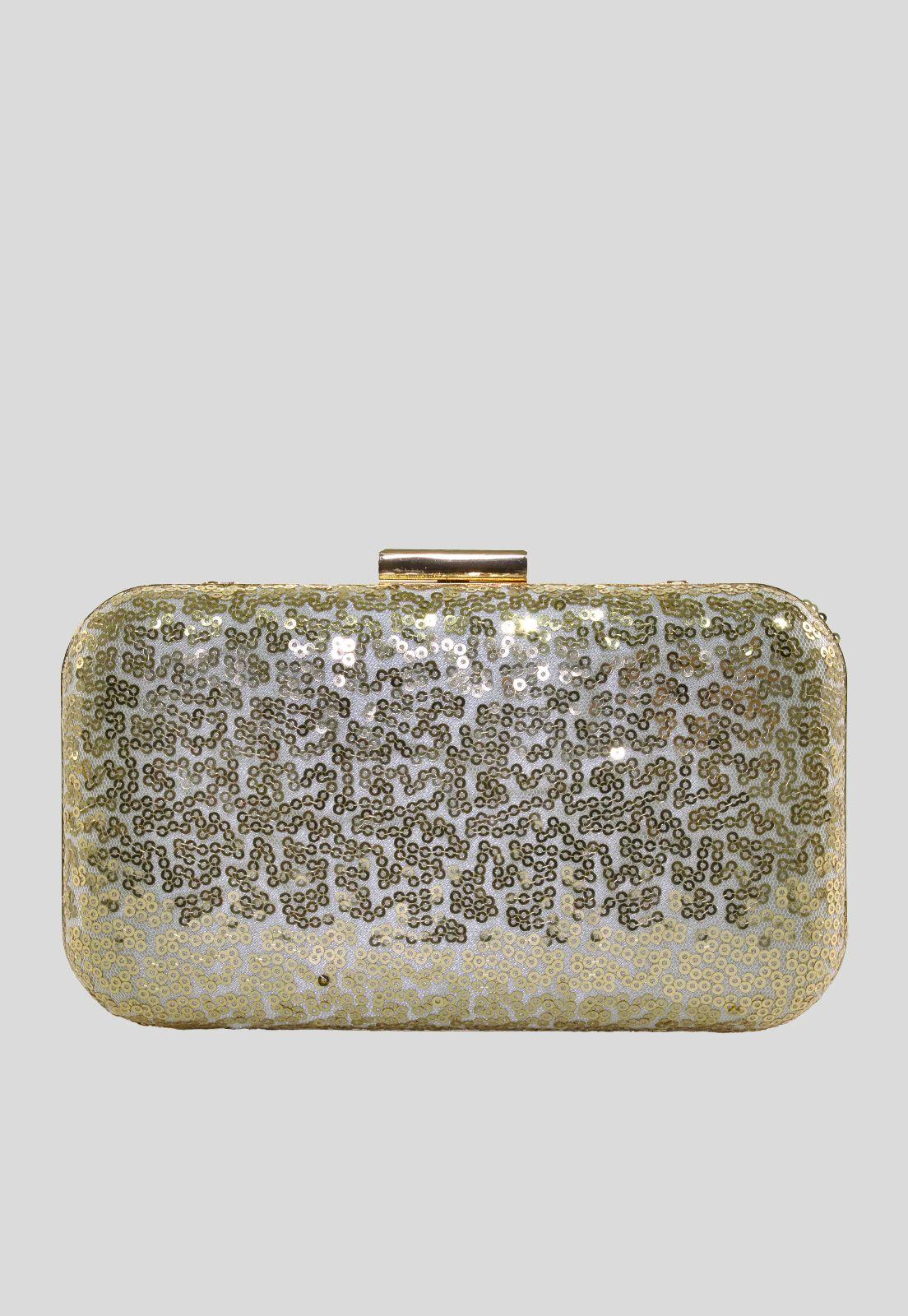 Cartera noche mediana rigida brillo Oro-2