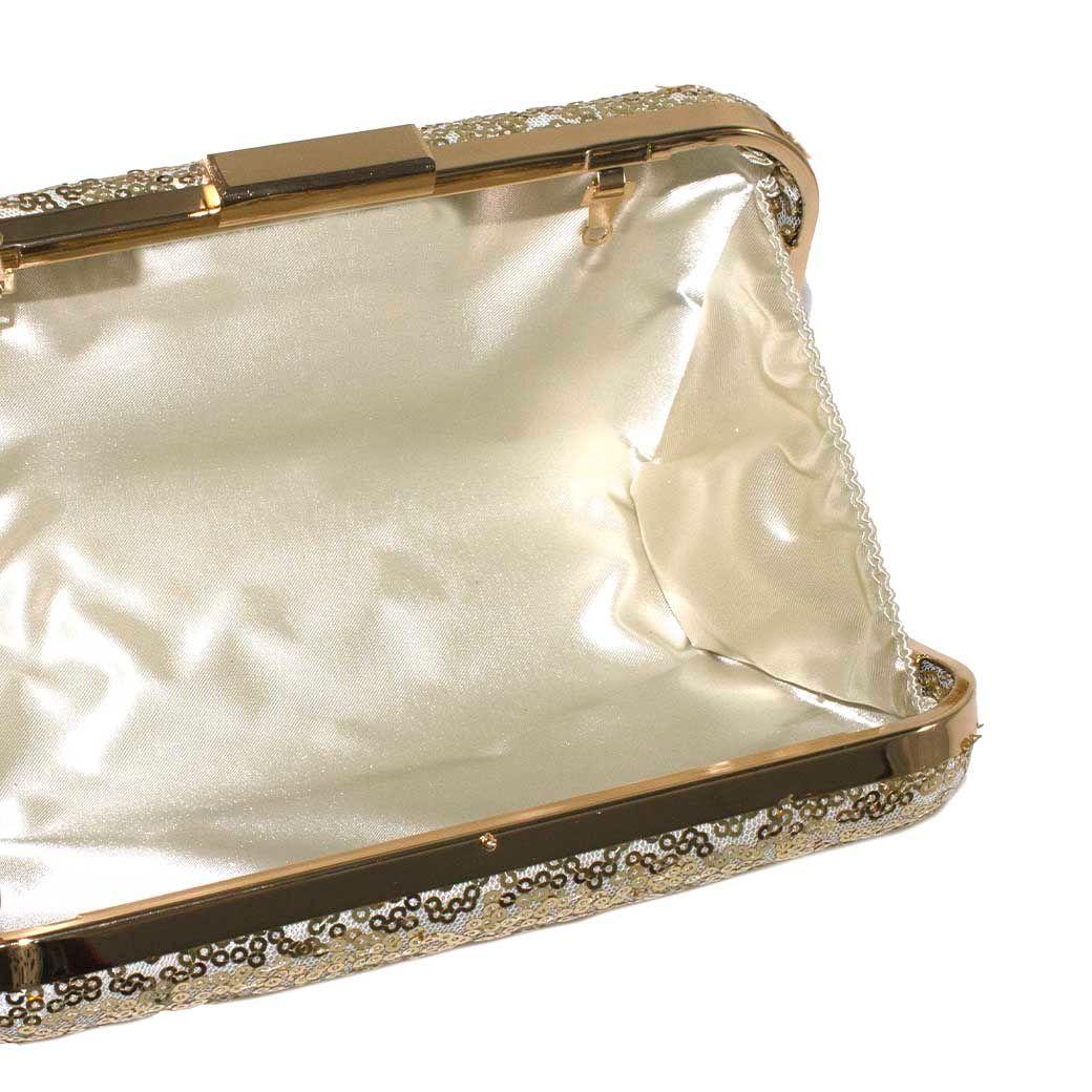 Cartera noche mediana rigida brillo Oro-3