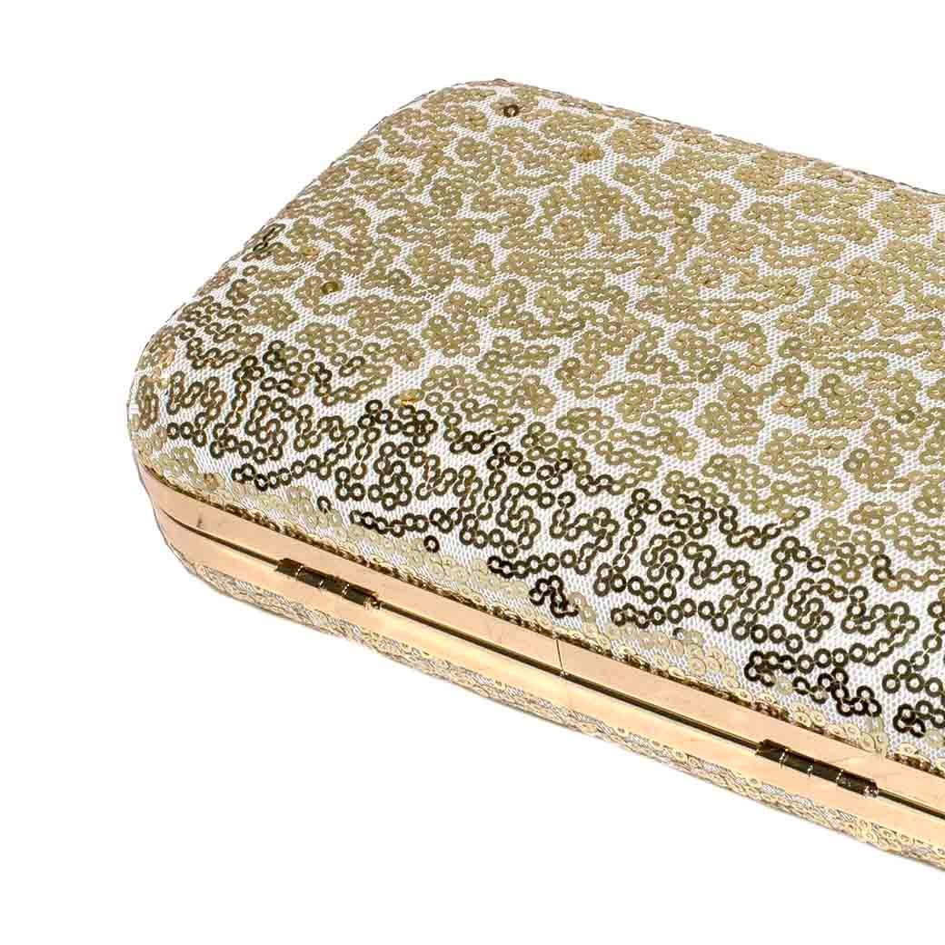 Cartera noche mediana rigida brillo Oro-4