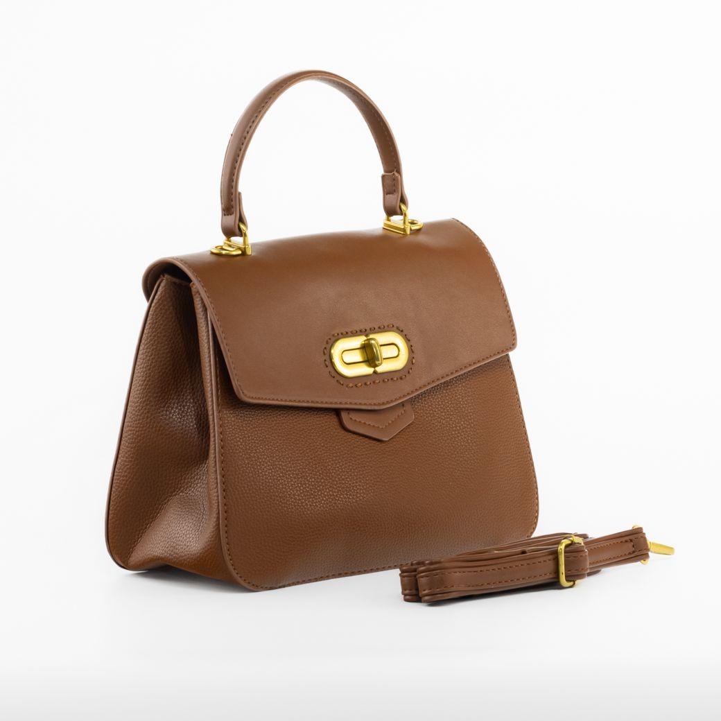 Cartera rigida cerrojo ovalado Naranjo-2