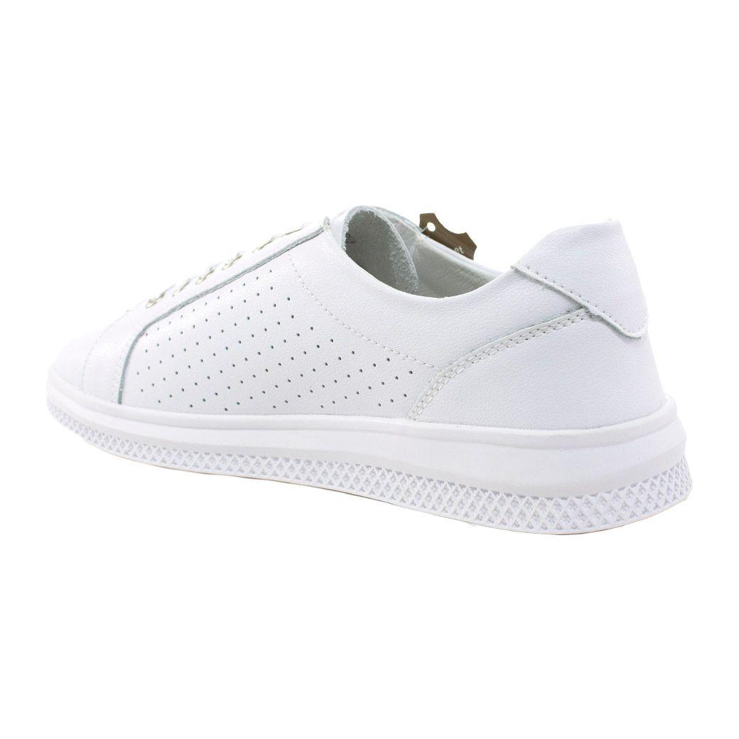 Zapatilla Cuero Franja Lateral Plata-2