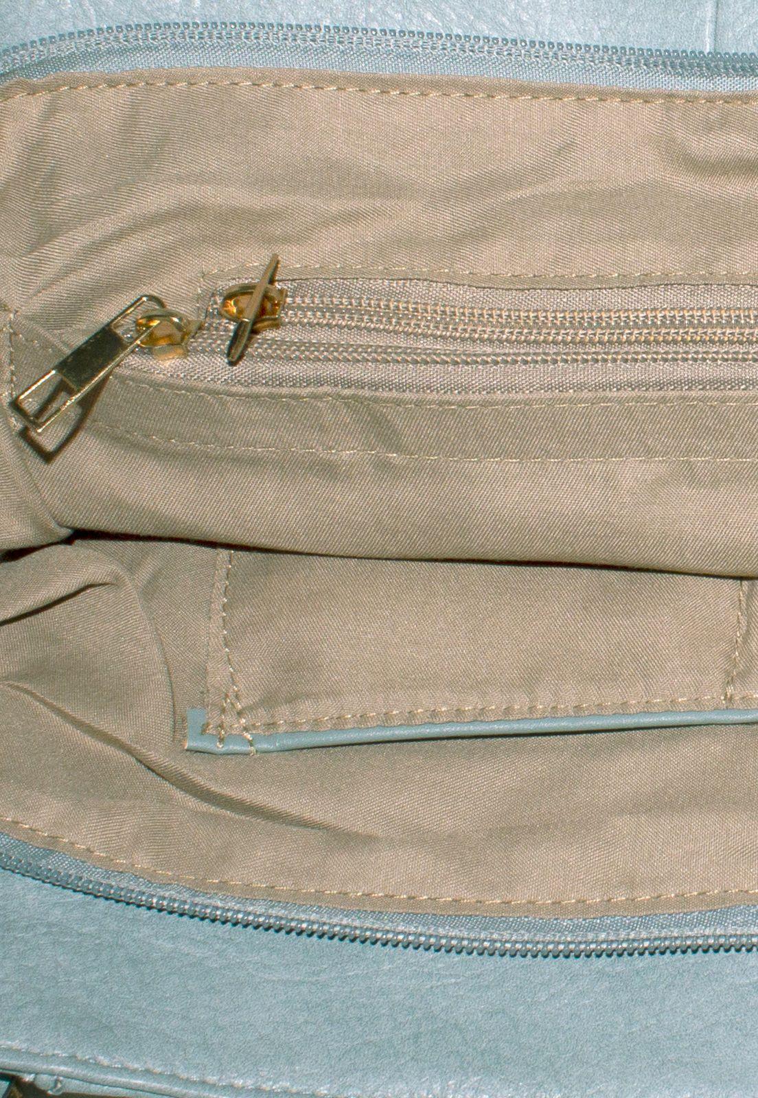 Cartera Con Mosqueton Celeste-3