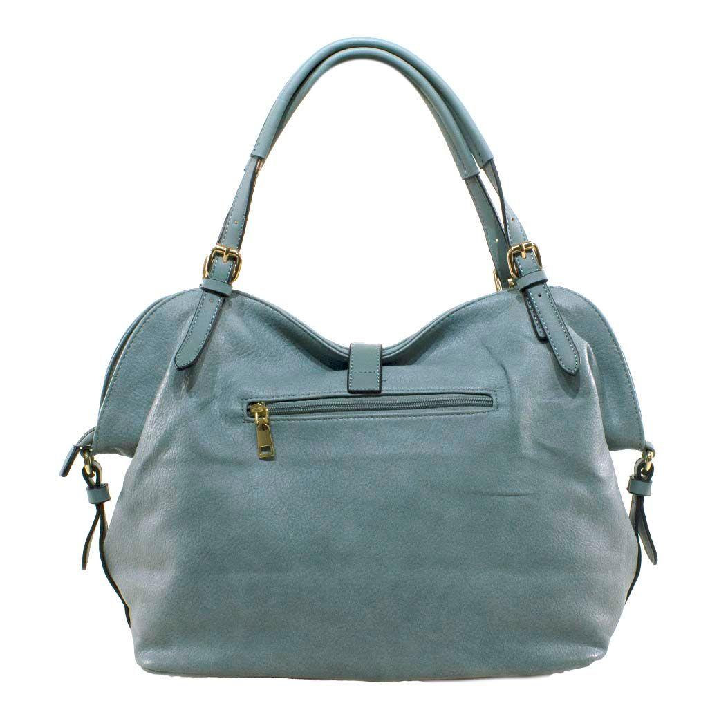 Cartera Con Mosqueton Celeste-2