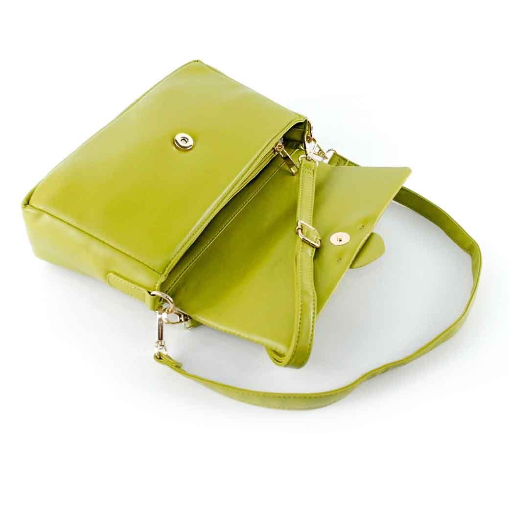 Cartera Ecocuero Lisa 639 Mujer Verde Manzana Mailea-3