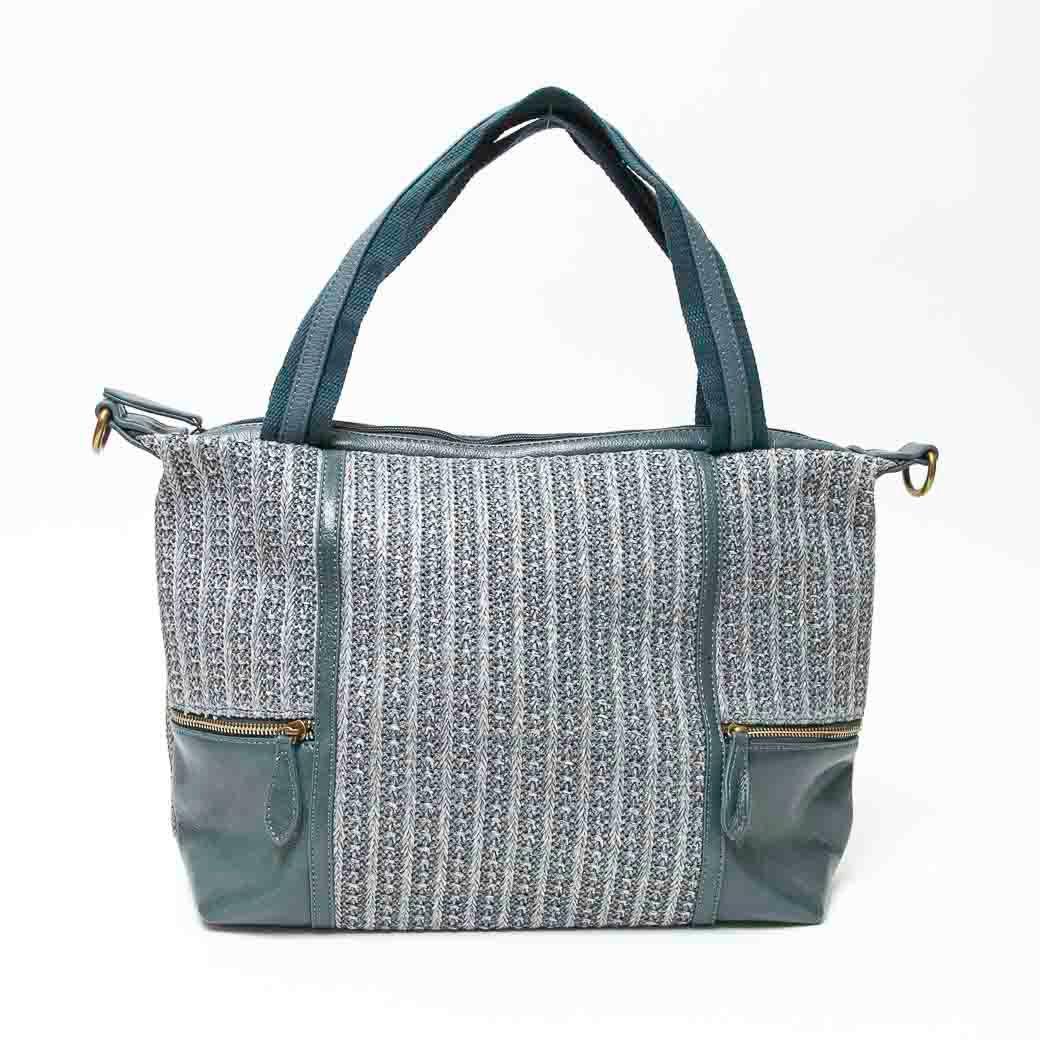 Cartera Rafia con Esquineras Petroleo-0