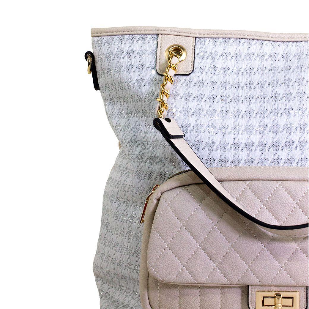 Cartera con bolsillo acolchado Beige-2