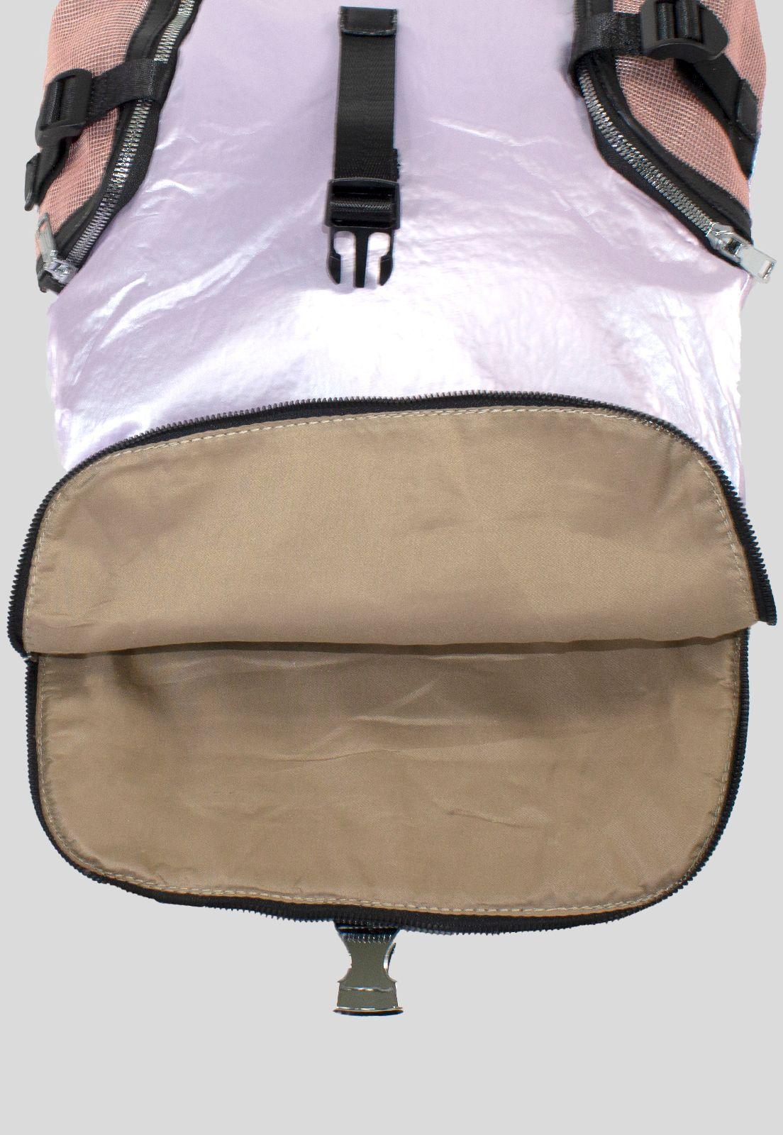 Mochila C/Franjas Negras Rosado-3