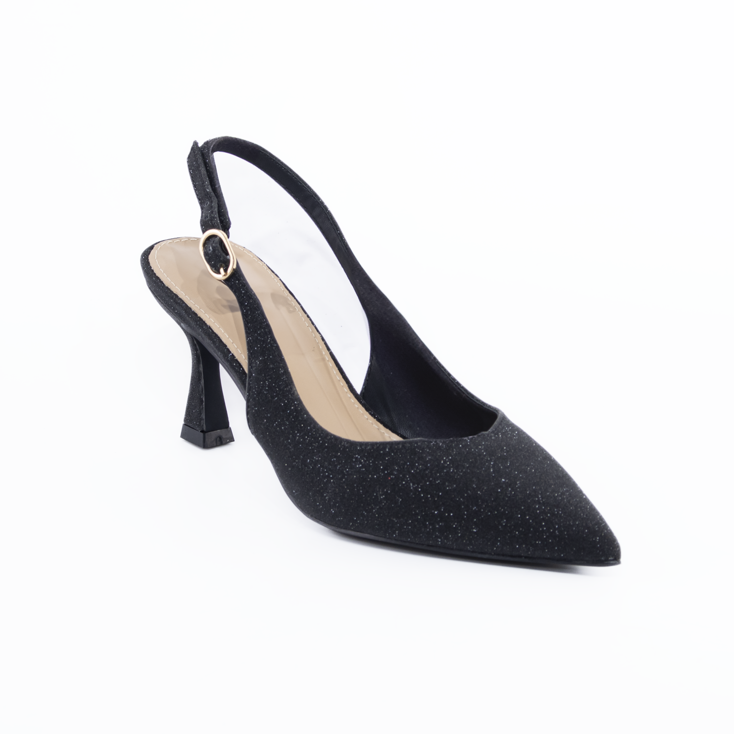 Stiletto abierto noche escarcha Negro-0