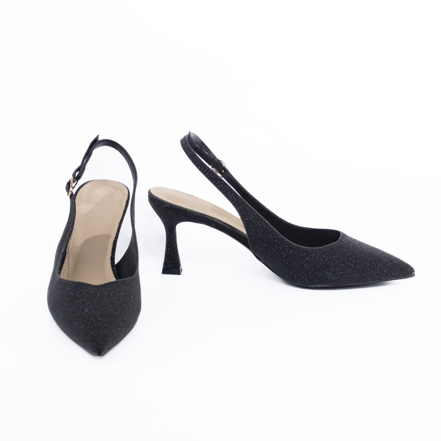 Stiletto abierto noche escarcha Negro-3