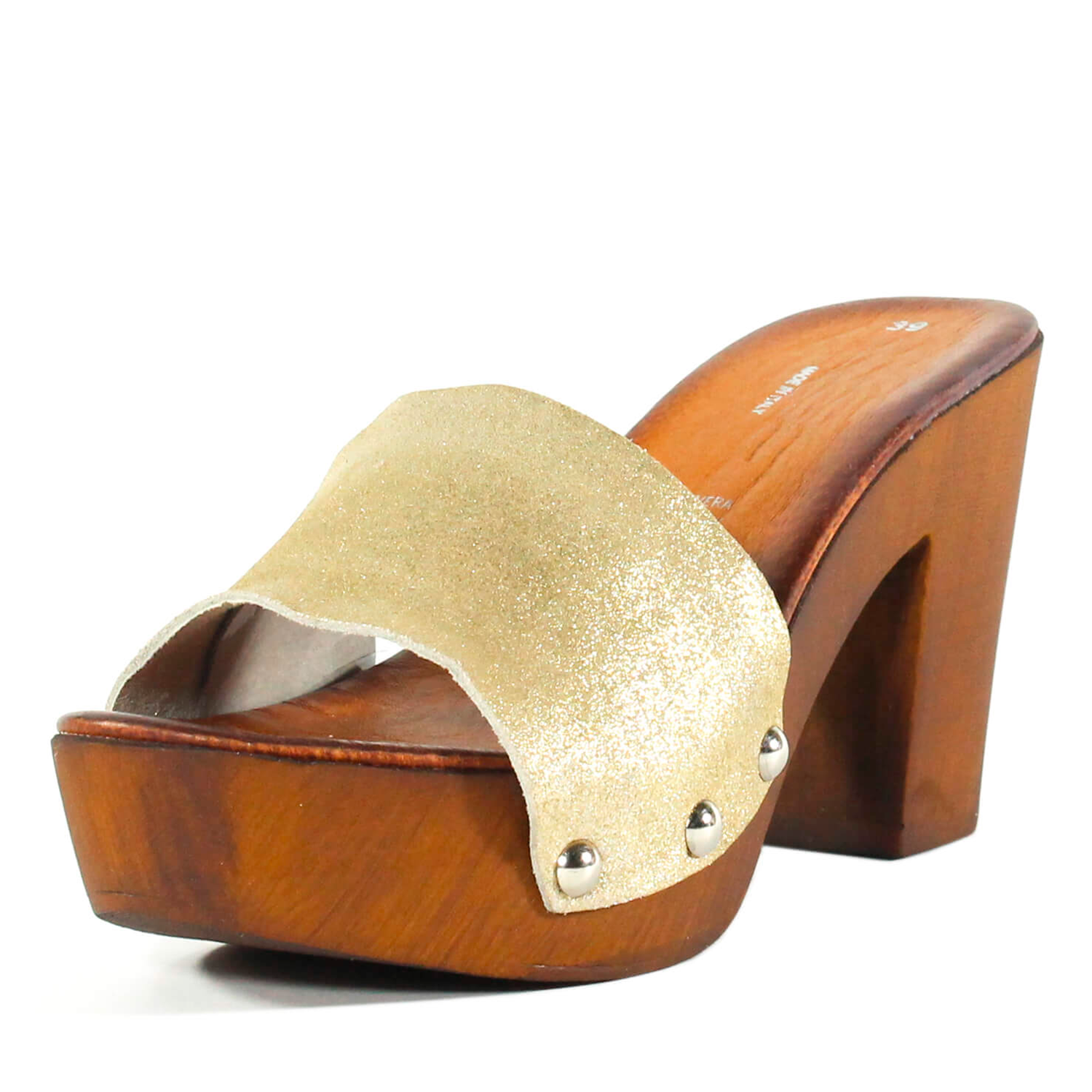 Zueco Taco Faja Metalizado Oro-1