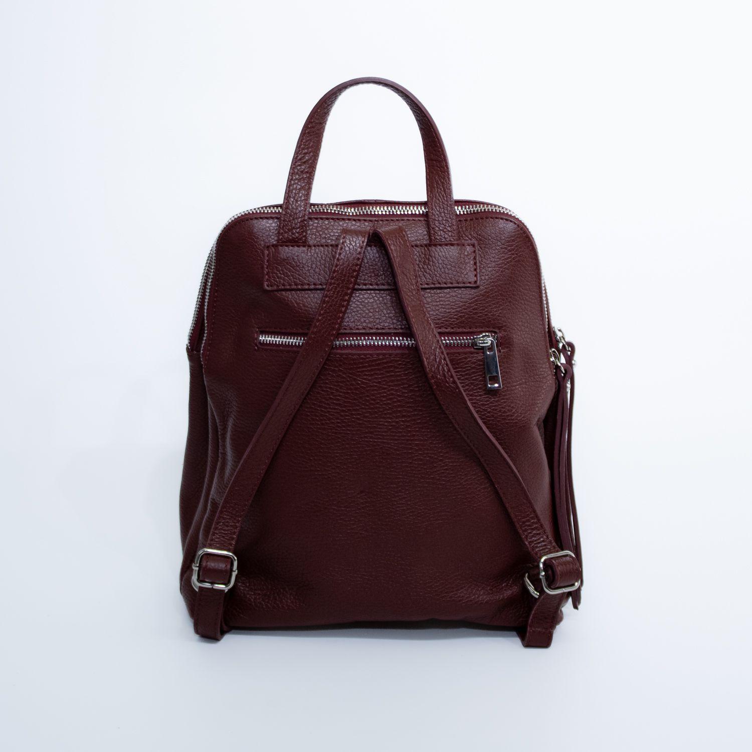 Mochila de cuero con detalles reno Burdeo-2