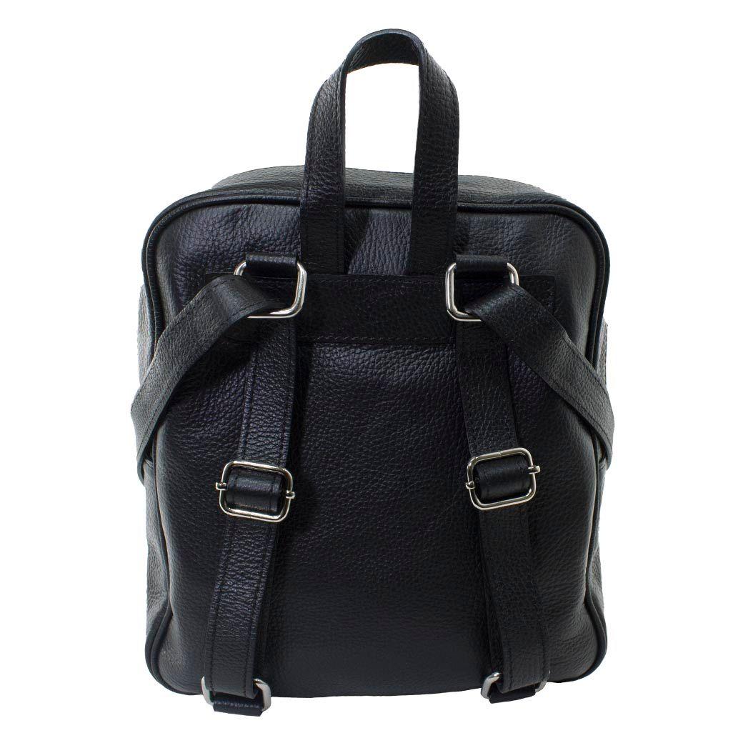 Mochila Cuero Bolsillo Reno Negro-2