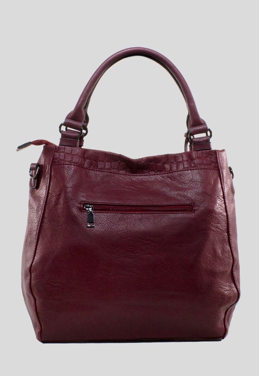 Cartera Lisa Y Coc Con Piel Burdeo-2