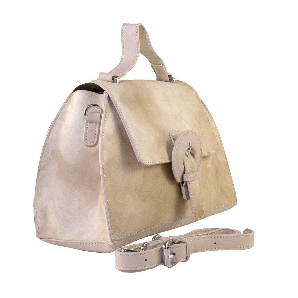 Cartera Rigida Ponseada Beige-1