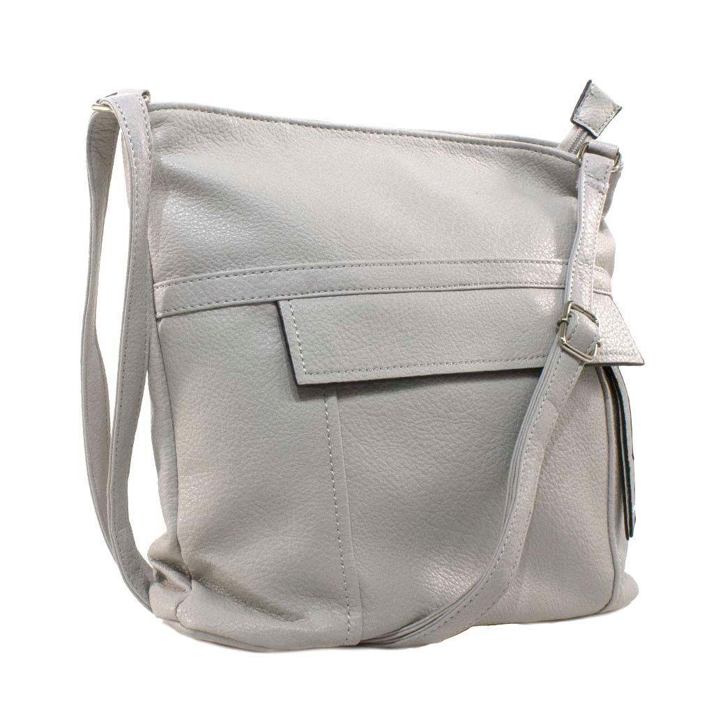 Bandolera Saca C/Cierre Gris-1