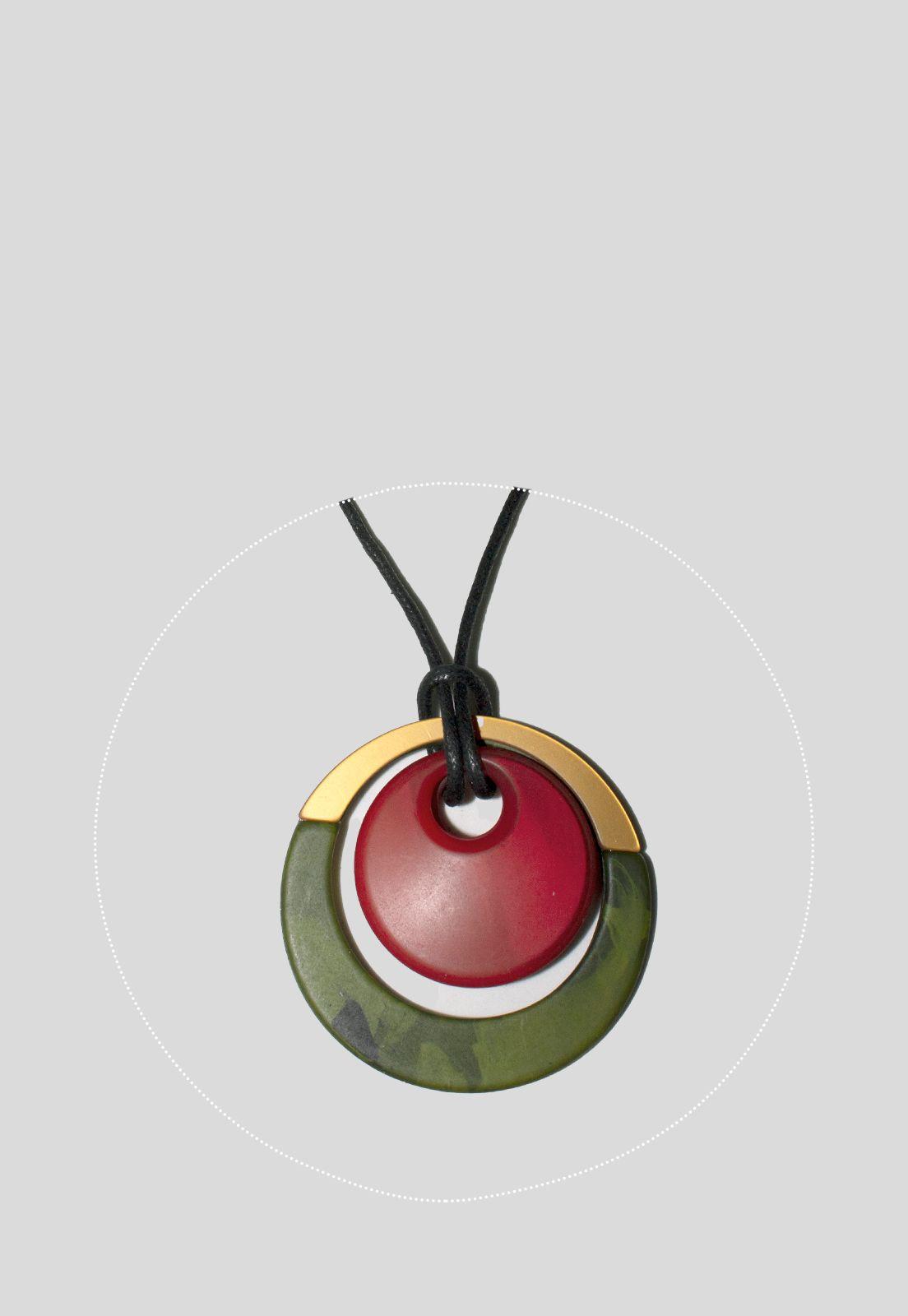 Collar Acrilico Metal Verde-2