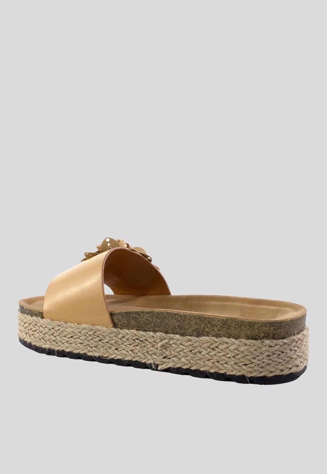 Sandalia Baja 1 Flor Camel-2