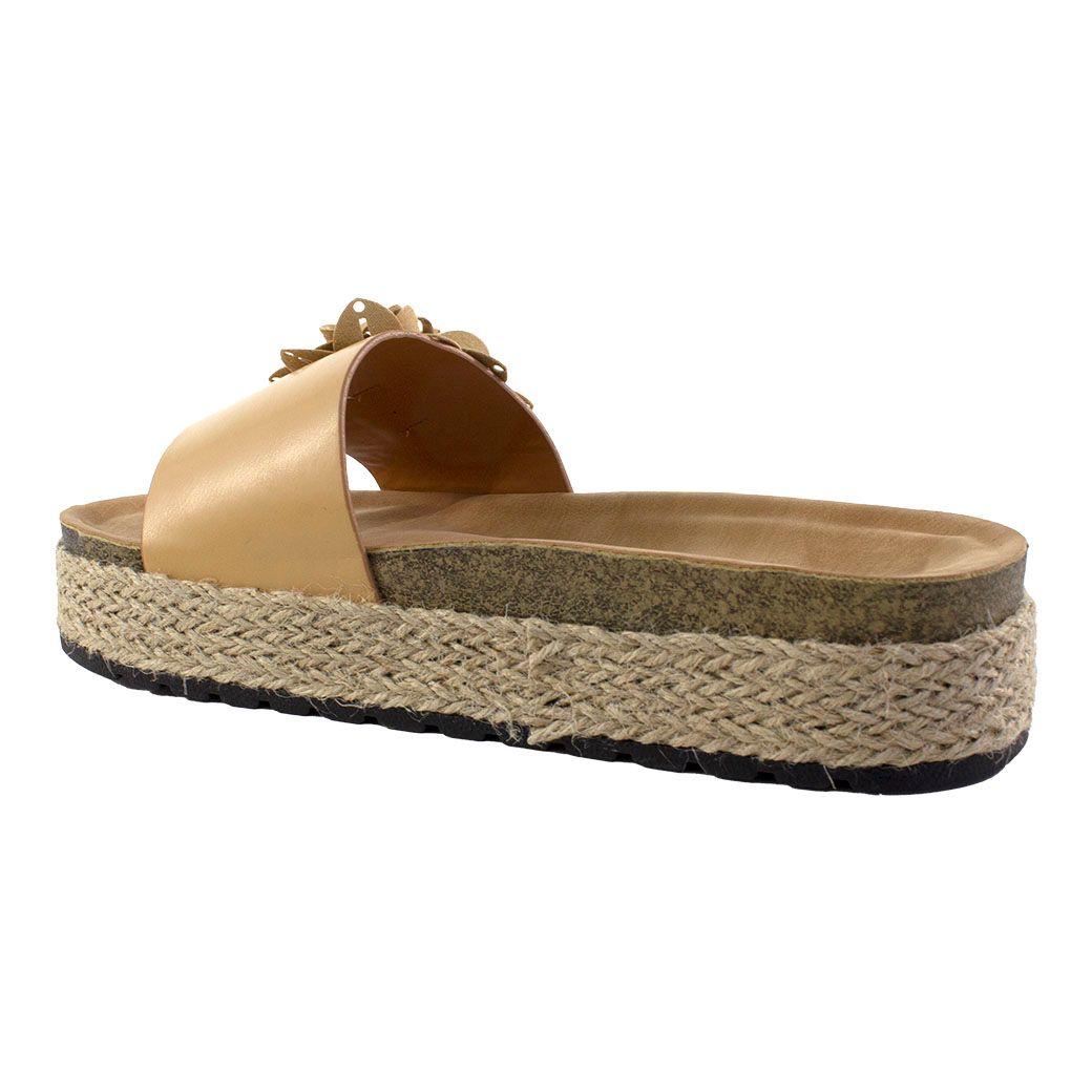 Sandalia Baja C/1 Flor Camel-2