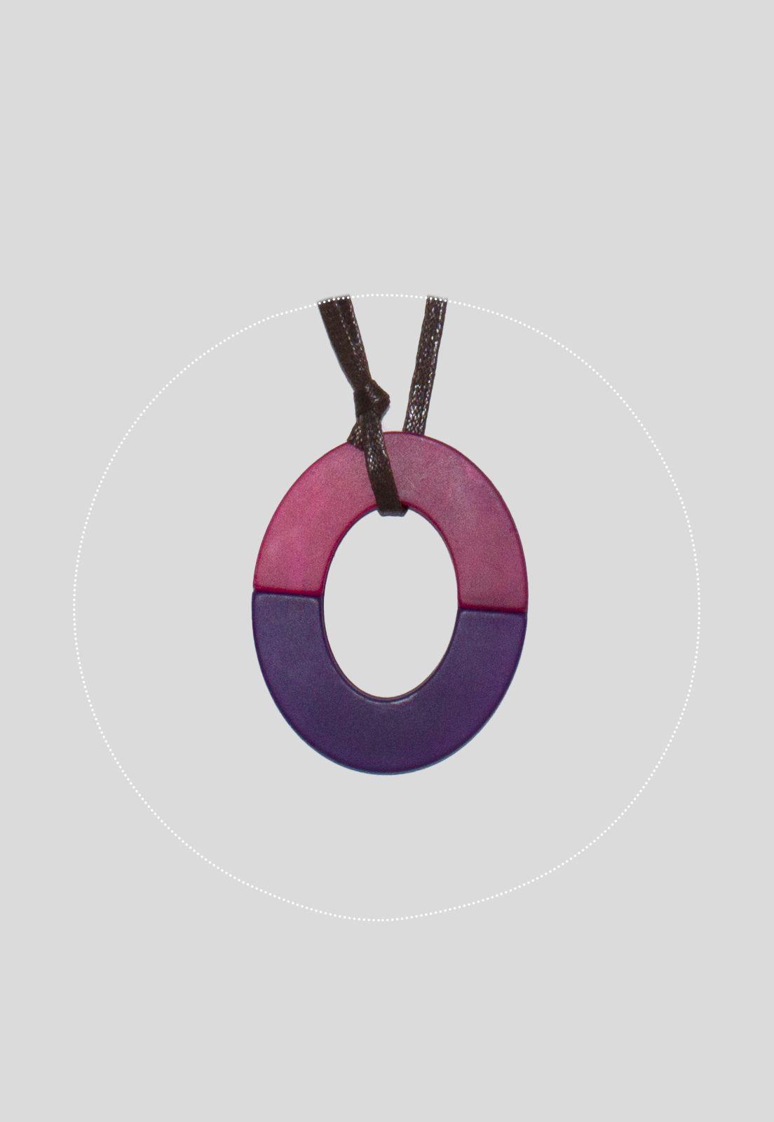 Collar 1 argolla bicolor Morado-1