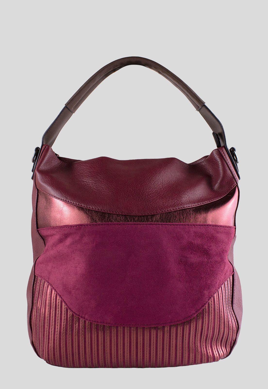 Cartera Bote 3 Materiales Burdeo-0