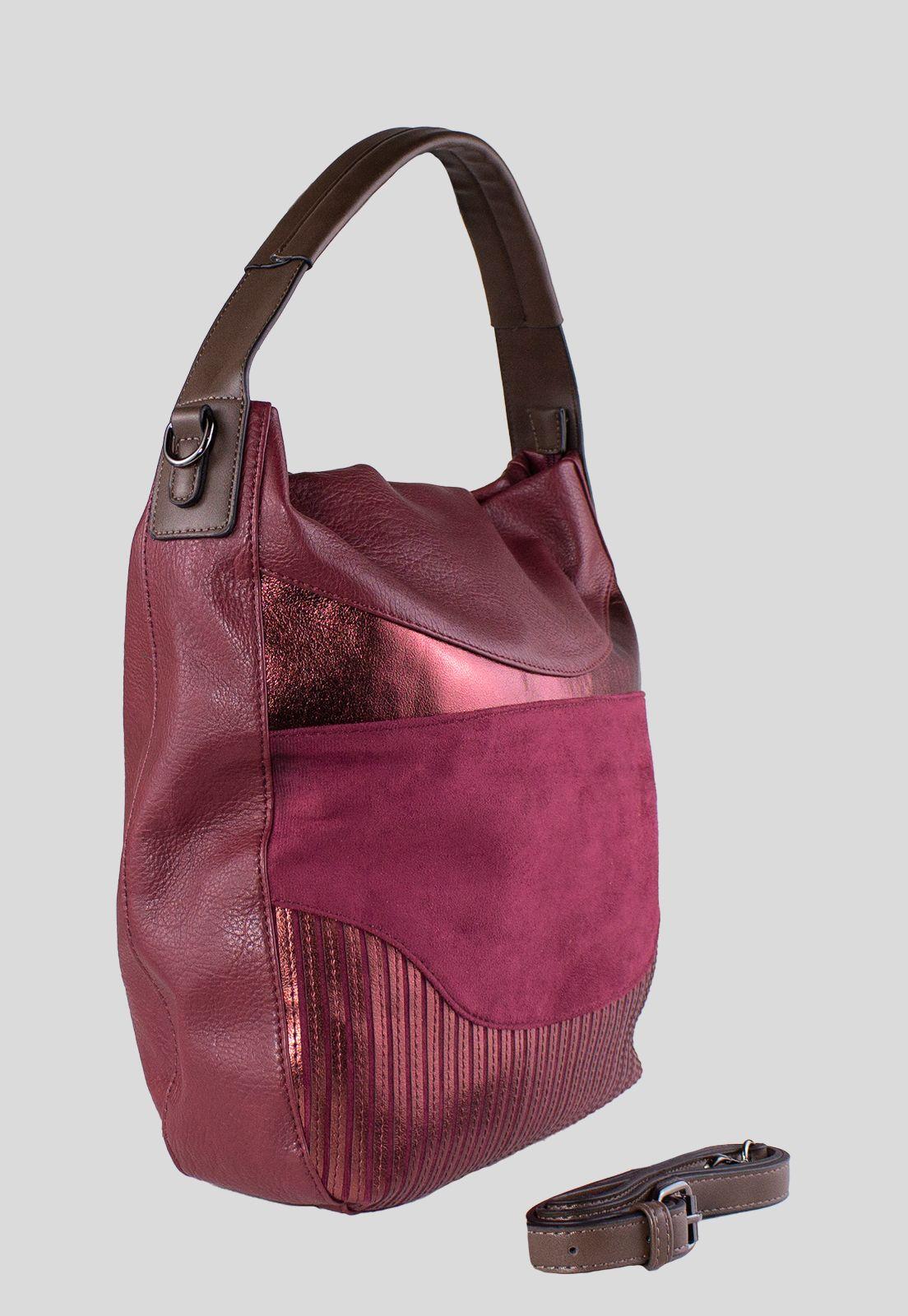 Cartera Bote 3 Materiales Burdeo-1