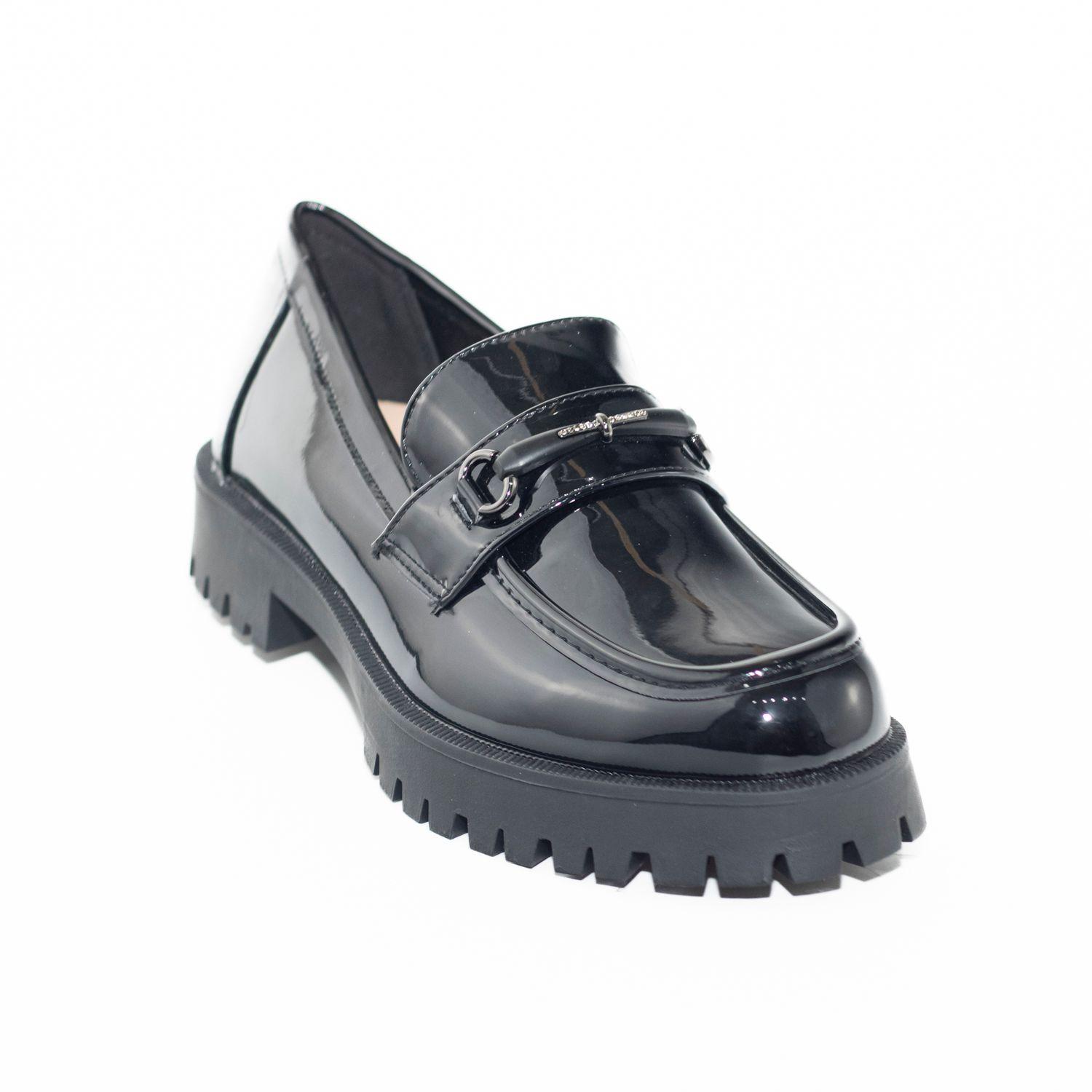 Zapato mocasin c/enganche metal Negro-1
