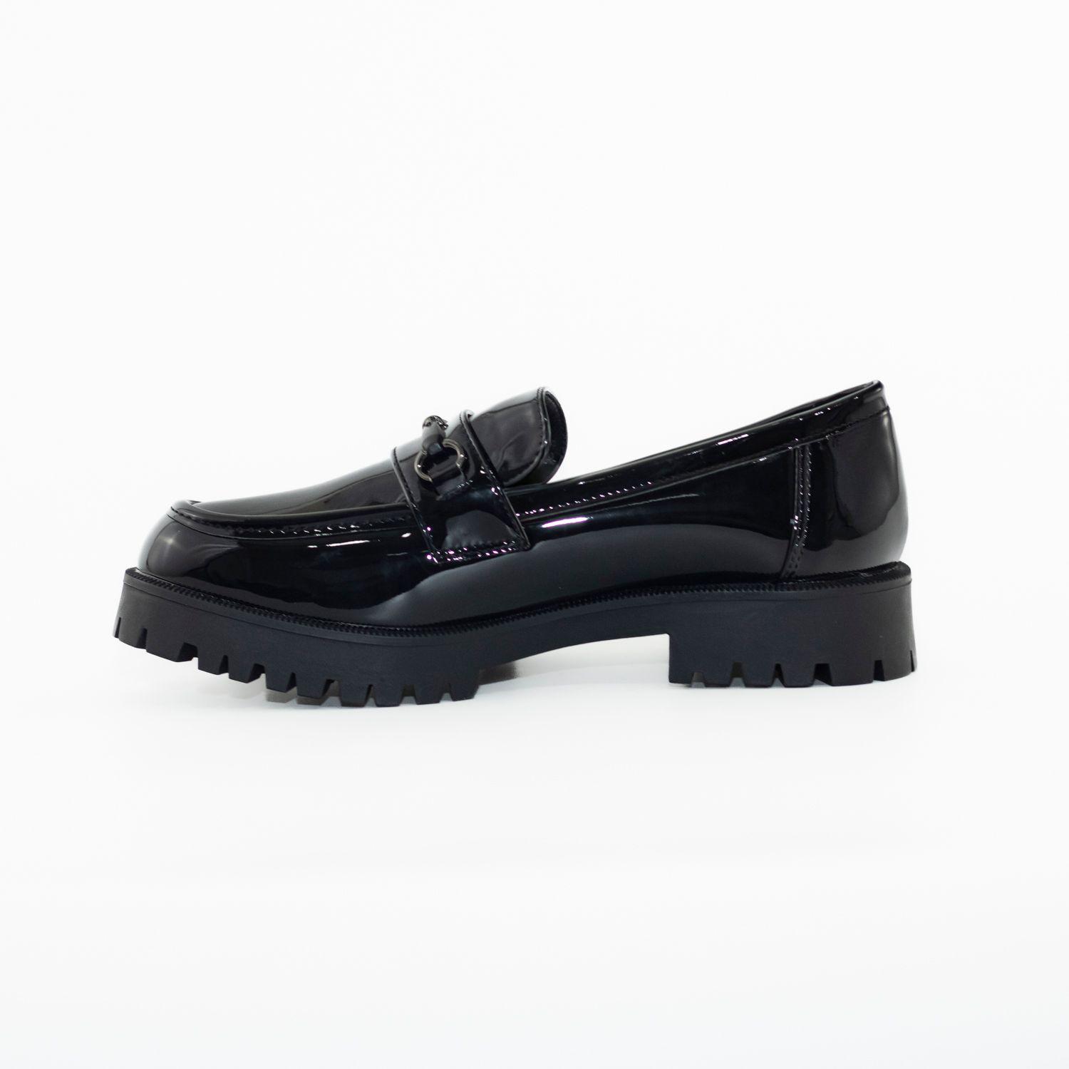 Zapato mocasin c/enganche metal Negro-2