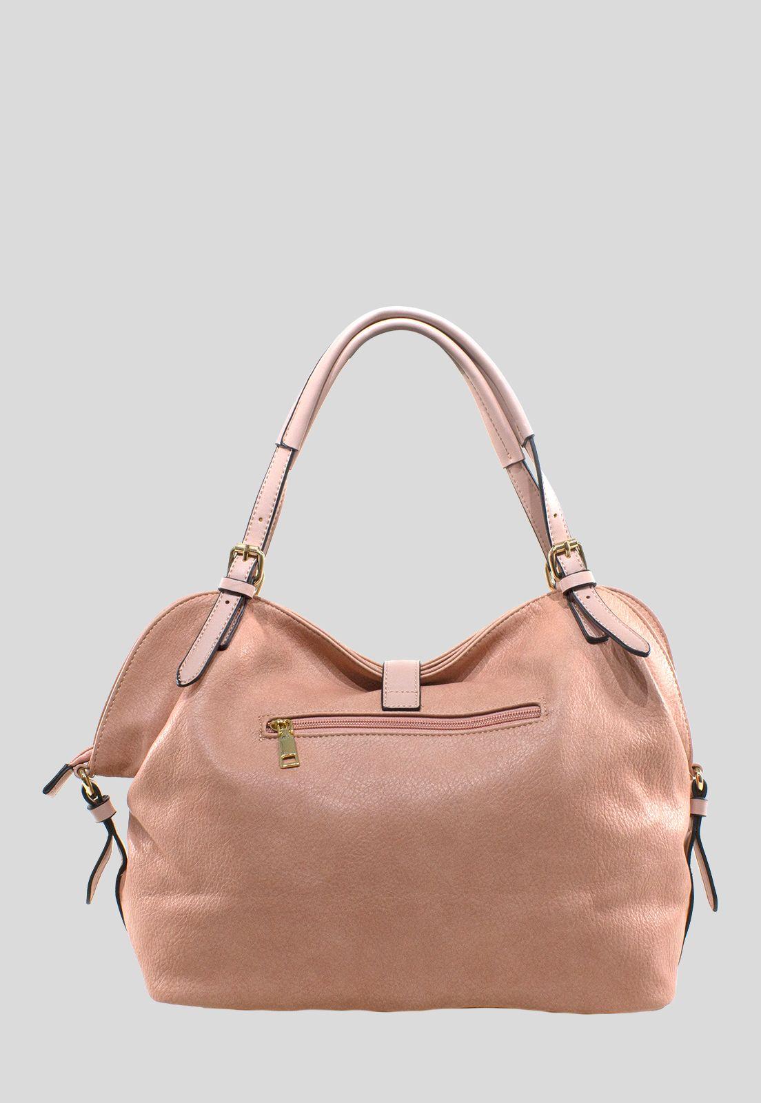 Cartera Con Mosqueton Rosado-2